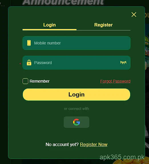 Screenshot of the BB6BET login screen