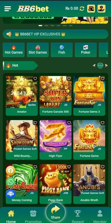 Screenshot of the BB6BET homepage